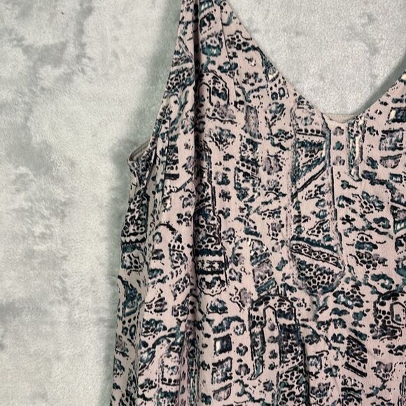 Wilfred Free Gray Green Tribal Lightweight Line Spaghetti Strap Dress Size Small - Picture 4 of 11